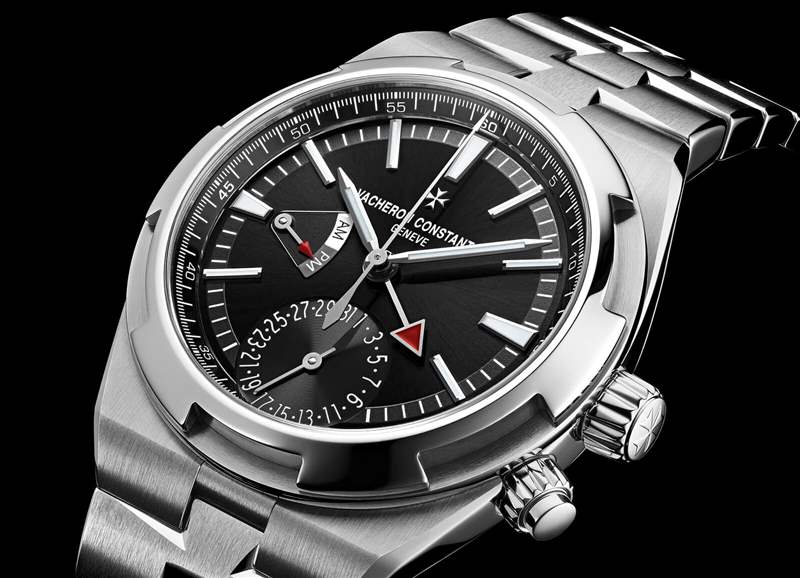 江詩(shī)丹頓海外雙時(shí)黑色腕表7900V/110A-B546-復(fù)刻表