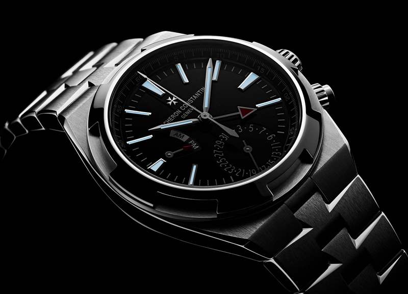 江詩(shī)丹頓海外雙時(shí)黑色腕表7900V/110A-B546-復(fù)刻表