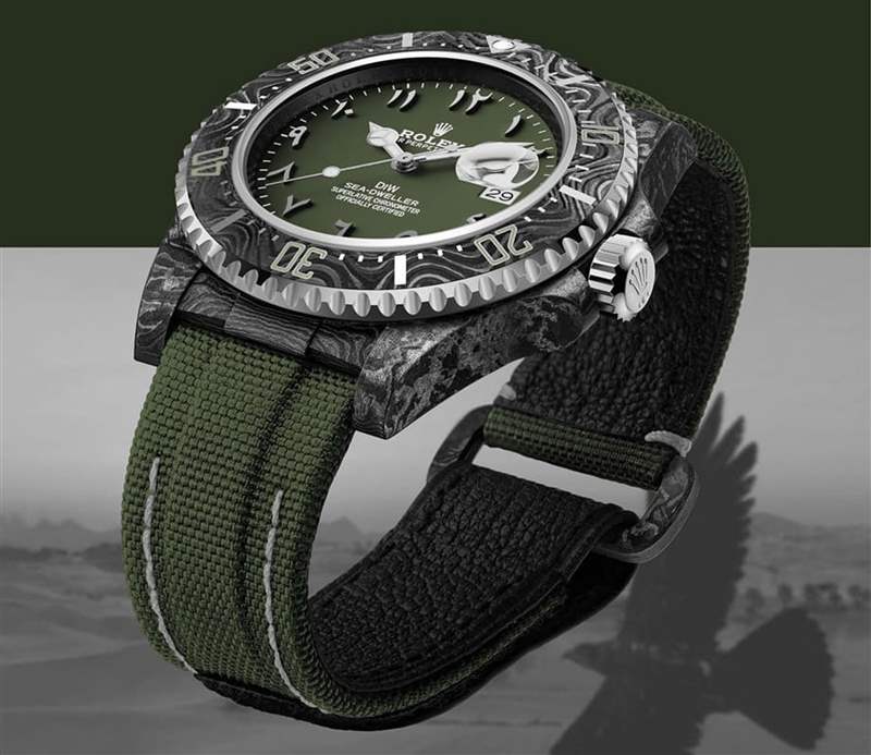 改裝錶品牌DiW近期以海使126600為基礎(chǔ)，打造出一款名為”Hunter Arabic”的特殊風格作品。（Source：Designa Individual）