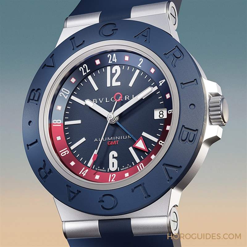藍紅配色!自由穿梭24時區的帥氣|BVLGARI Aluminium GMT腕表-復刻表