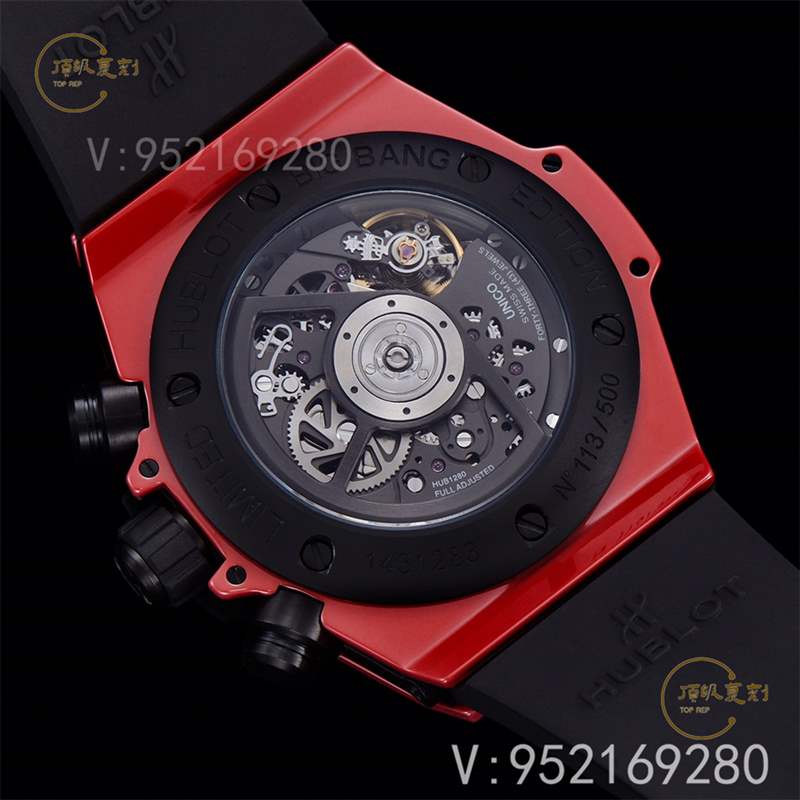 彩色陶瓷工藝展現(xiàn)-BBF廠宇舶恒寶big bang大爆炸法拉利紅色復(fù)刻表-復(fù)刻表