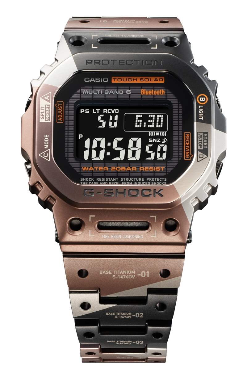 GMW-B5000TVB-1(G-SHOCK官網(wǎng)) G-SHOCK將VR風(fēng)格融入經(jīng)典款手表鈦金屬幾何迷彩營(yíng)造未來(lái)軍事感-復(fù)刻表
