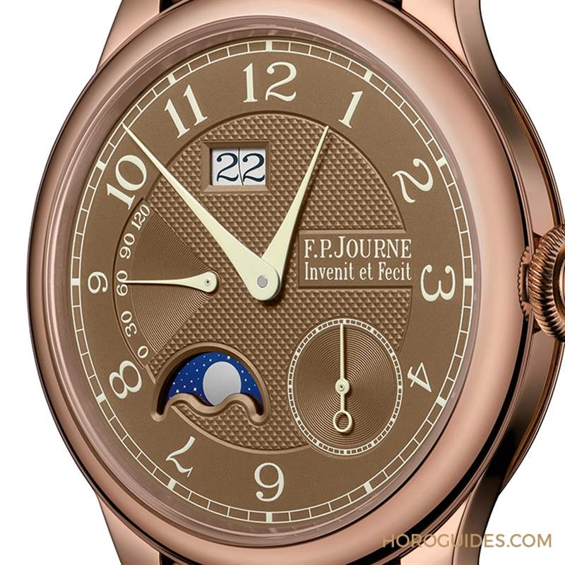 FPJOURNE - 日期窗、月相窗再大一點，FP JOURNE Octa Automatique Lune Havana雪茄面月相表改版再現