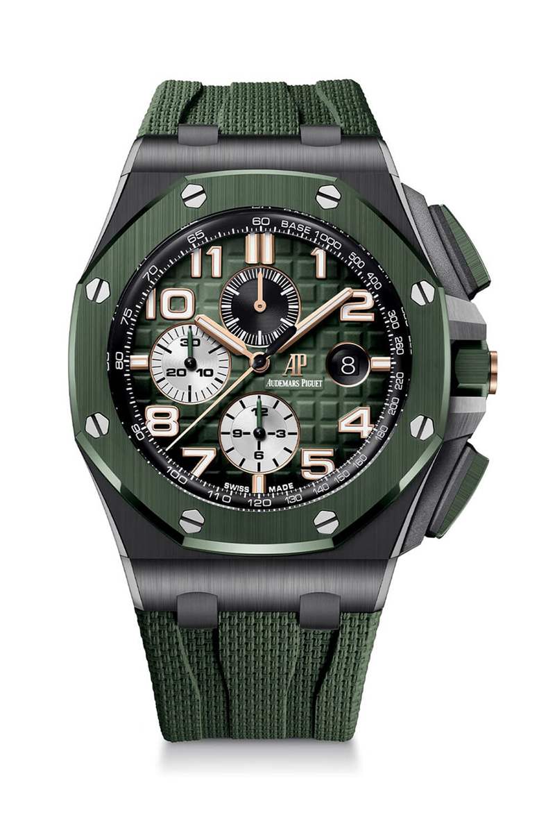 愛彼皇家橡樹離岸型26405NR自動上鏈計時碼表黑色陶瓷-復(fù)刻表