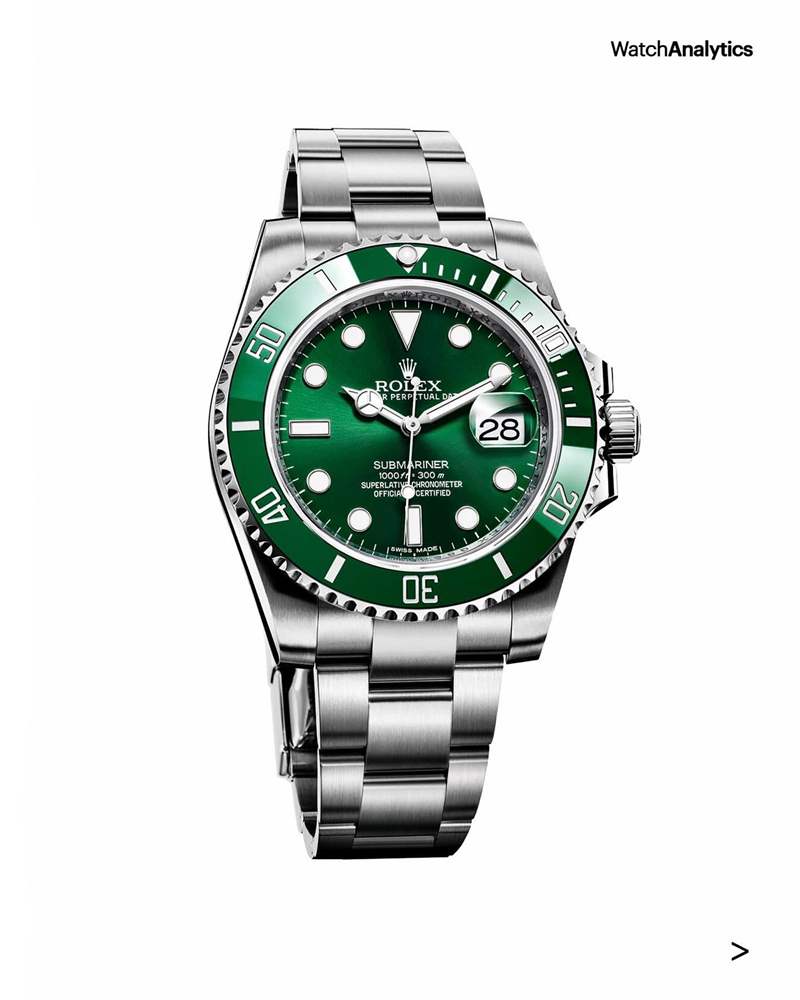 Rolex 116610LV(Source:Instagram @Watchanalytics) Rolex鋼殼運(yùn)動(dòng)手表行情漲不停停產(chǎn)綠水鬼超越GMT百事圈躍升亞軍-復(fù)刻表