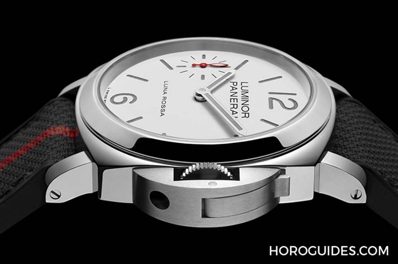 消光白表盤、紅色小秒針,純凈又搶眼|Panerai Luminor Luna Rossa腕表PAM01342-復刻表
