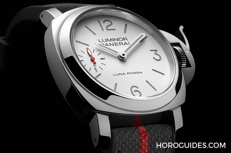 消光白表盤、紅色小秒針,純凈又搶眼|Panerai Luminor Luna Rossa腕表PAM01342-復刻表