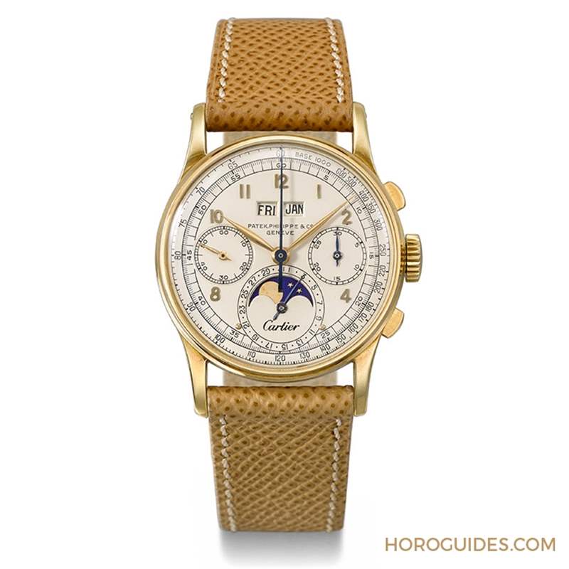 PATEK PHILIPPE - 佳士得即將拍賣：百達翡麗Ref.1518萬年歷計時碼表，唯一已知配有Cartier雙簽面盤