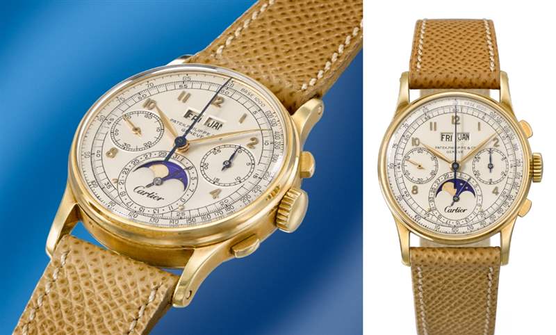 佳士得即將拍賣：百達翡麗Ref.1518萬年歷計時碼表，唯一已知配有Cartier雙簽面盤