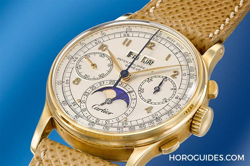 PATEK PHILIPPE - 佳士得即將拍賣：百達翡麗Ref.1518萬年歷計時碼表，唯一已知配有Cartier雙簽面盤