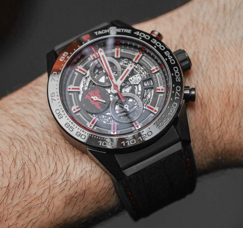 泰格豪雅 Carrera Heuer 01 Manchester United Red Devil 手表上手-復刻表