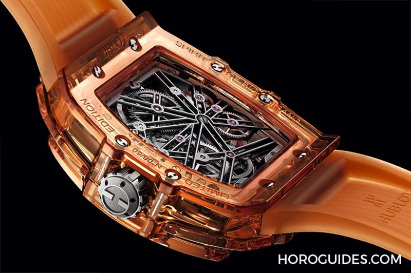 HUBLOT - 高透光冰橙色！ Hublot Spirit of Big Bang冰橙藍寶石陀飛輪五日鏈腕表