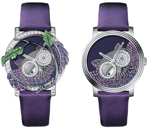 寶詩龍 Bestiary Ronde Seconde Folle 系列、變色龍、青蛙和貓頭鷹腕表-復刻表