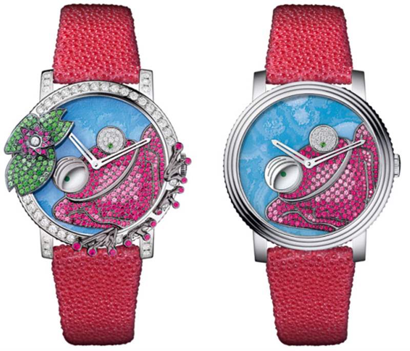 寶詩龍 Bestiary Ronde Seconde Folle 系列、變色龍、青蛙和貓頭鷹腕表-復刻表