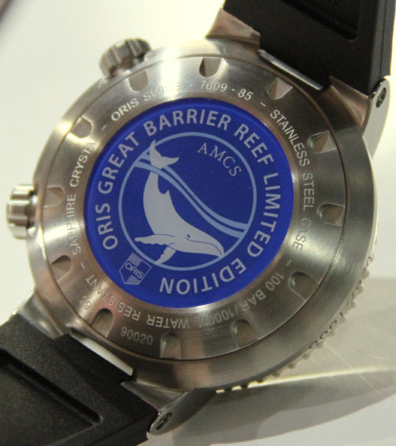 Oris Great Barrier Reef Diver watch back 豪利時(shí)ORIS大堡礁潛水員限量版腕表-復(fù)刻表