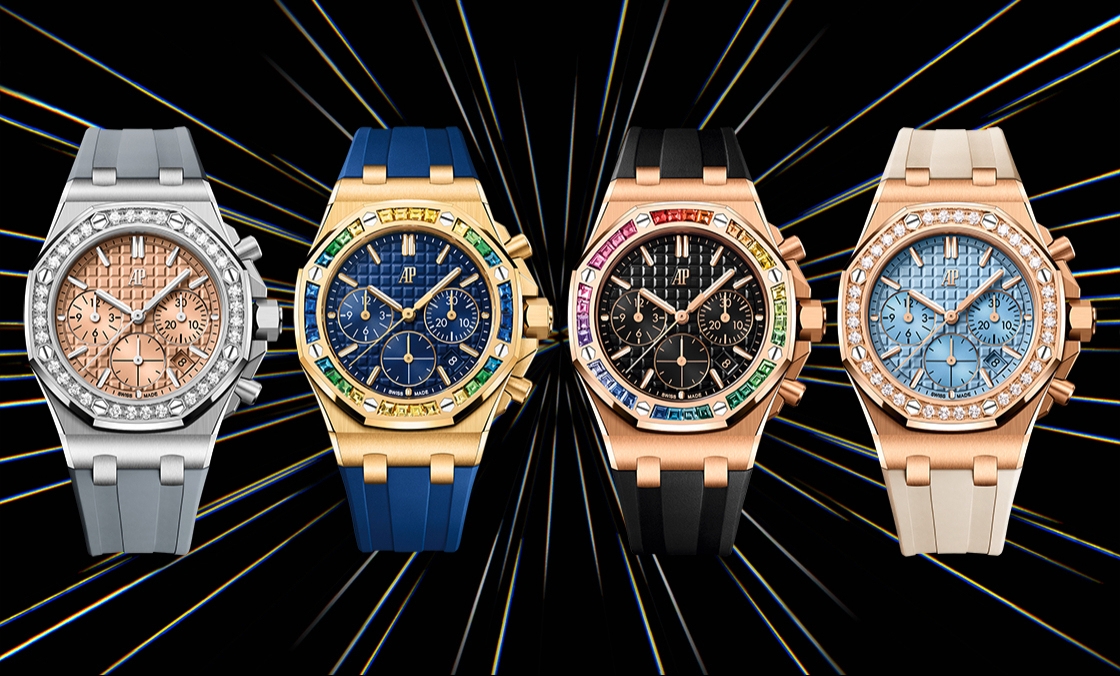 AUDEMARS PIGUET - 寶石圈與彩色面盤的華麗方程式｜AP皇家橡樹離岸型37毫米自動上鏈計時碼表