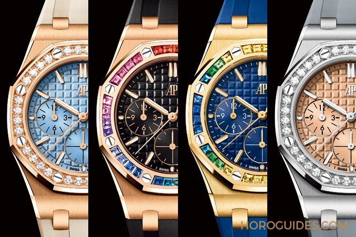 AUDEMARS PIGUET - 寶石圈與彩色面盤的華麗方程式｜AP皇家橡樹離岸型37毫米自動上鏈計時碼表