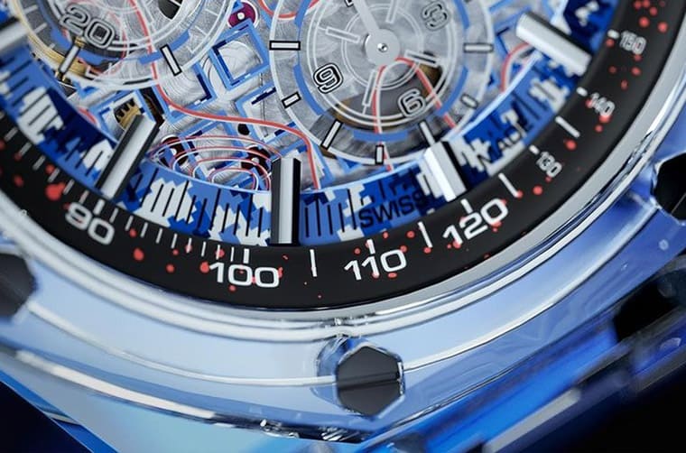 超吸睛!主打迷彩軍事風(fēng)的透明皇家橡樹離岸型計(jì)時(shí)碼表-復(fù)刻表