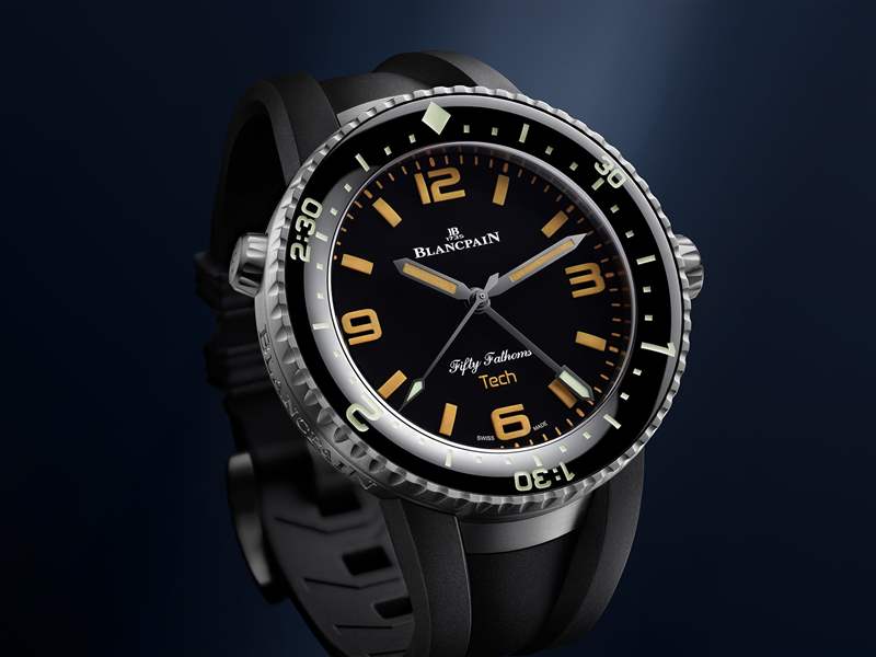 寶珀推出Fifty Fathoms 70th Anniversary Act 2 Tech Gombessa潛水腕表:3小時潛水計時-復刻表