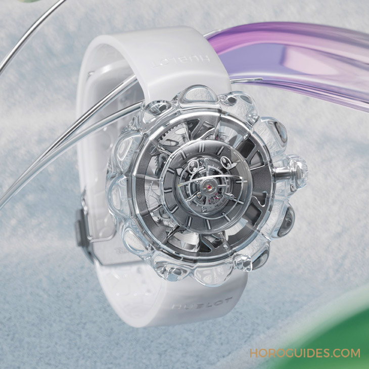 HUBLOT - 12辦花型透明藍寶石表殼！ 村上隆微笑小花仙氣爆棚了｜Hublot MP-15村上隆藍寶石陀飛輪腕表