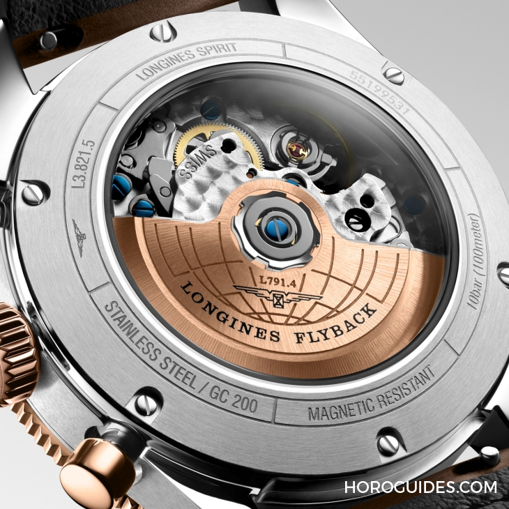 浪琴Spirit Flyback飛返計時碼表黃金及玫瑰金間金新款-復(fù)刻表