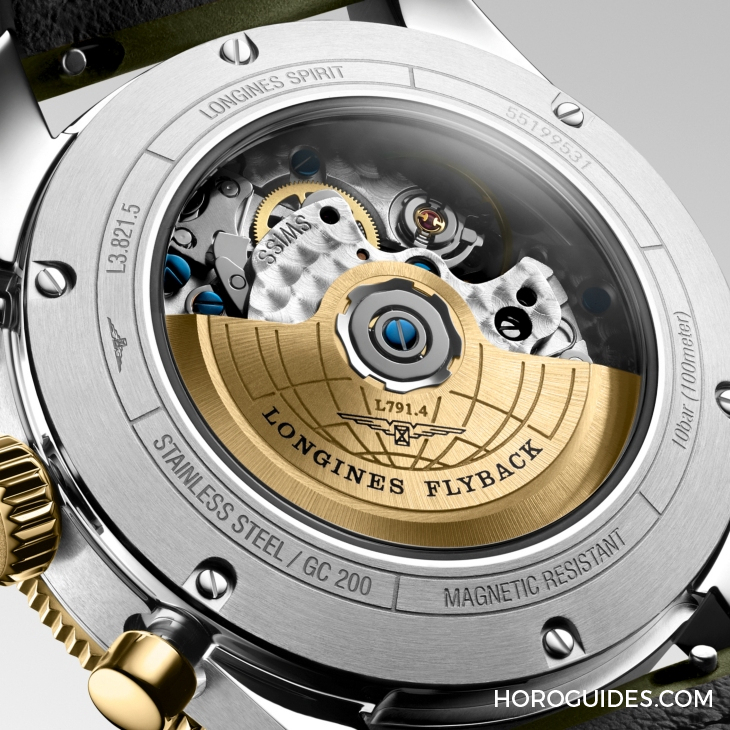 浪琴Spirit Flyback飛返計時碼表黃金及玫瑰金間金新款-復(fù)刻表